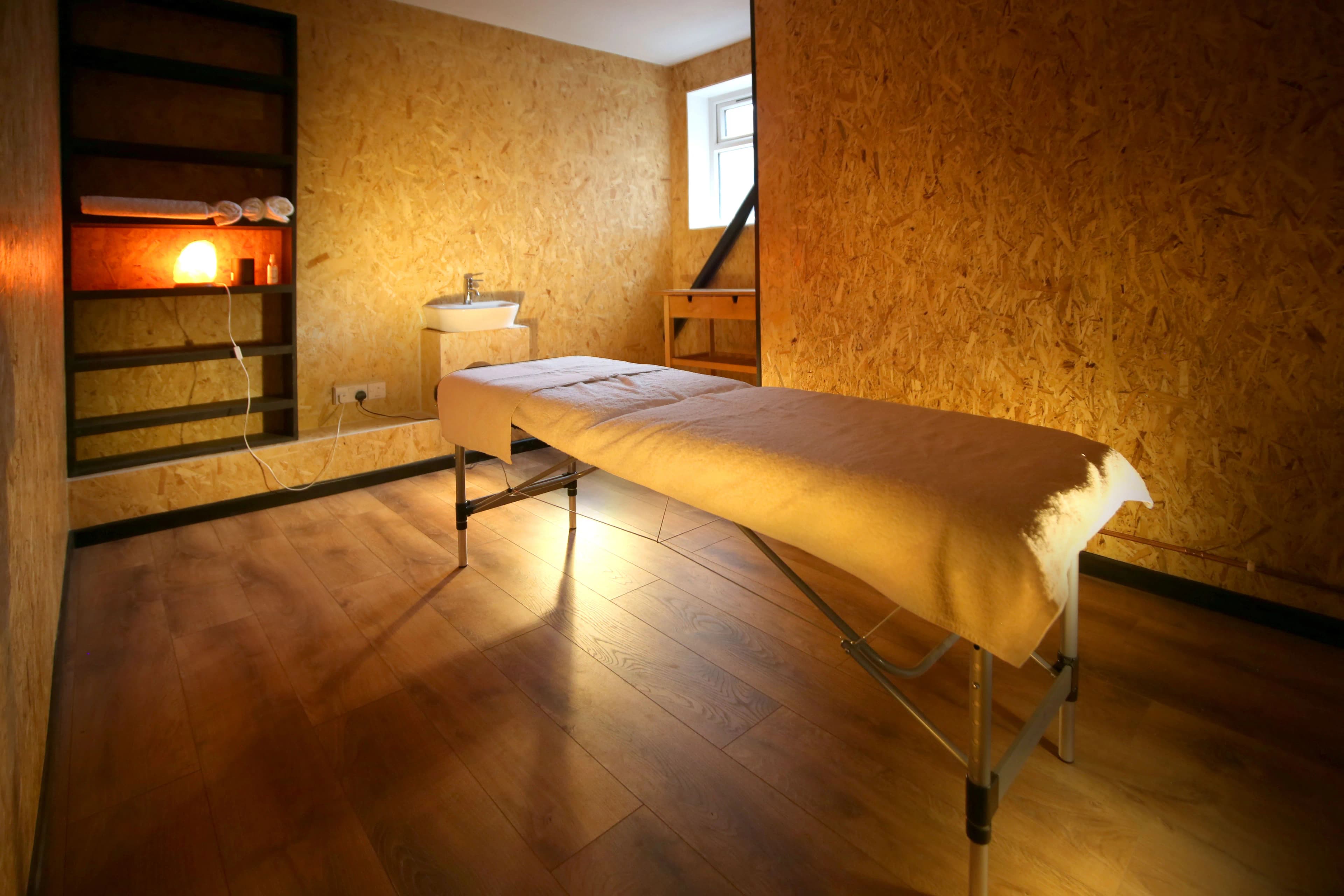 Private treatment room for massage and therapies