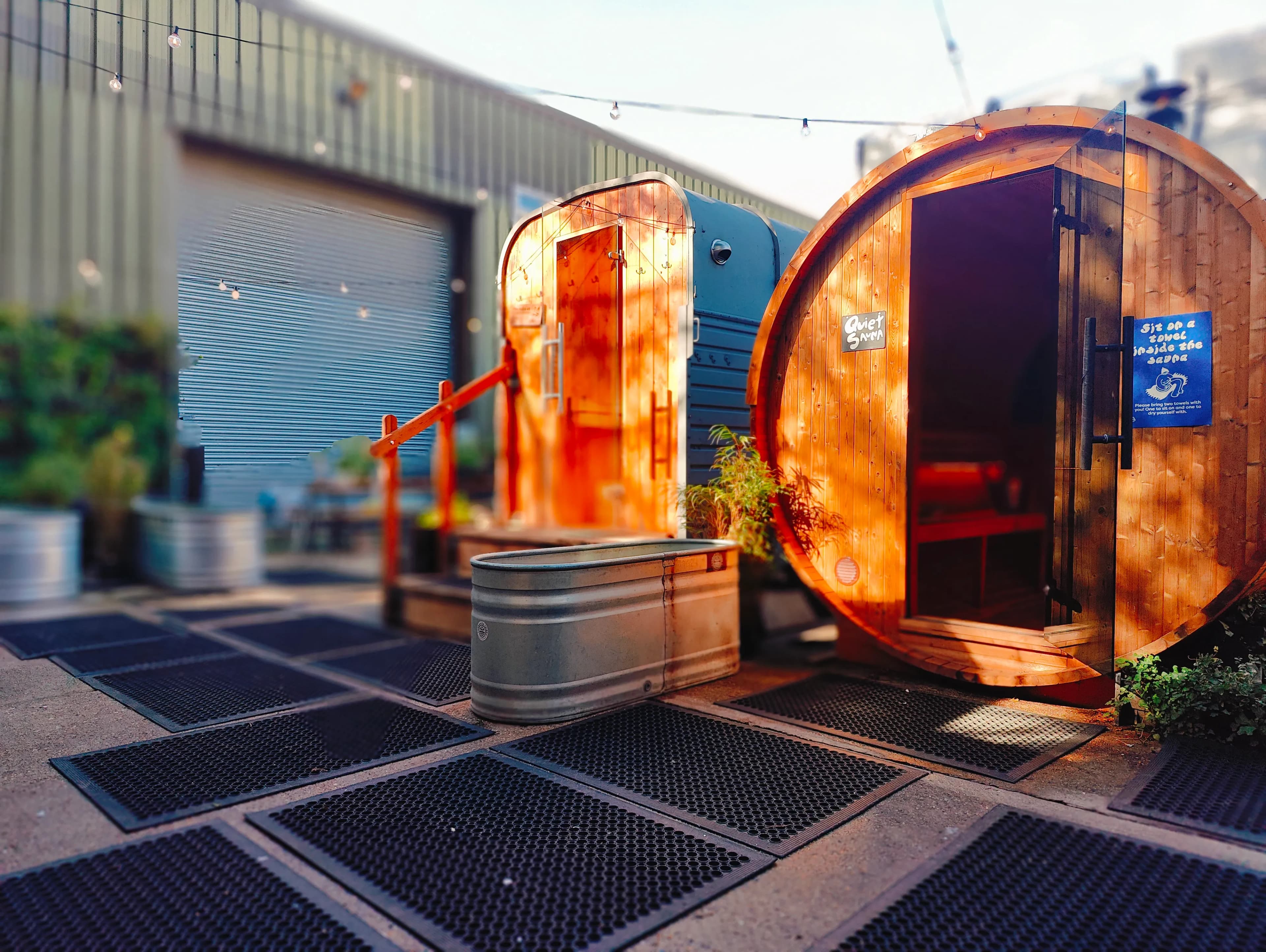 Wood-fired sauna and cold plunge at Innervisions Alchemy